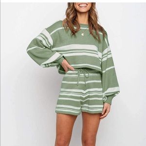 Zesica | Matching Set | Green Stripes